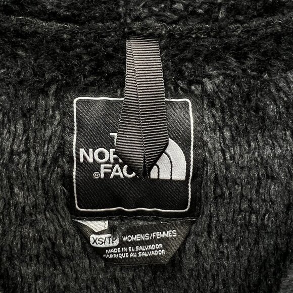 The North Face Women Plush Fleece XS Jacket Black Logo Toggles Polartec - Picture 6 of 10